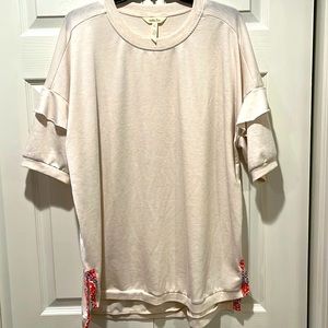 Matilda Jane Geometric Trim Idealist Short Sleeve Top Oversized Size XL